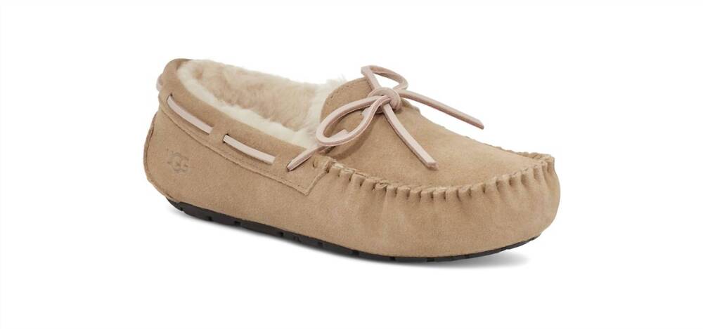 NEW UGG women's dakota shearling logo slippers in tobacco